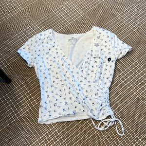 Hollister blue and white top size small.